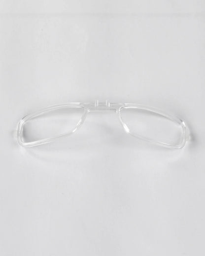 Clear plastic RX optical insert frame for the höhen aero sunglasses, designed for prescription lens integration