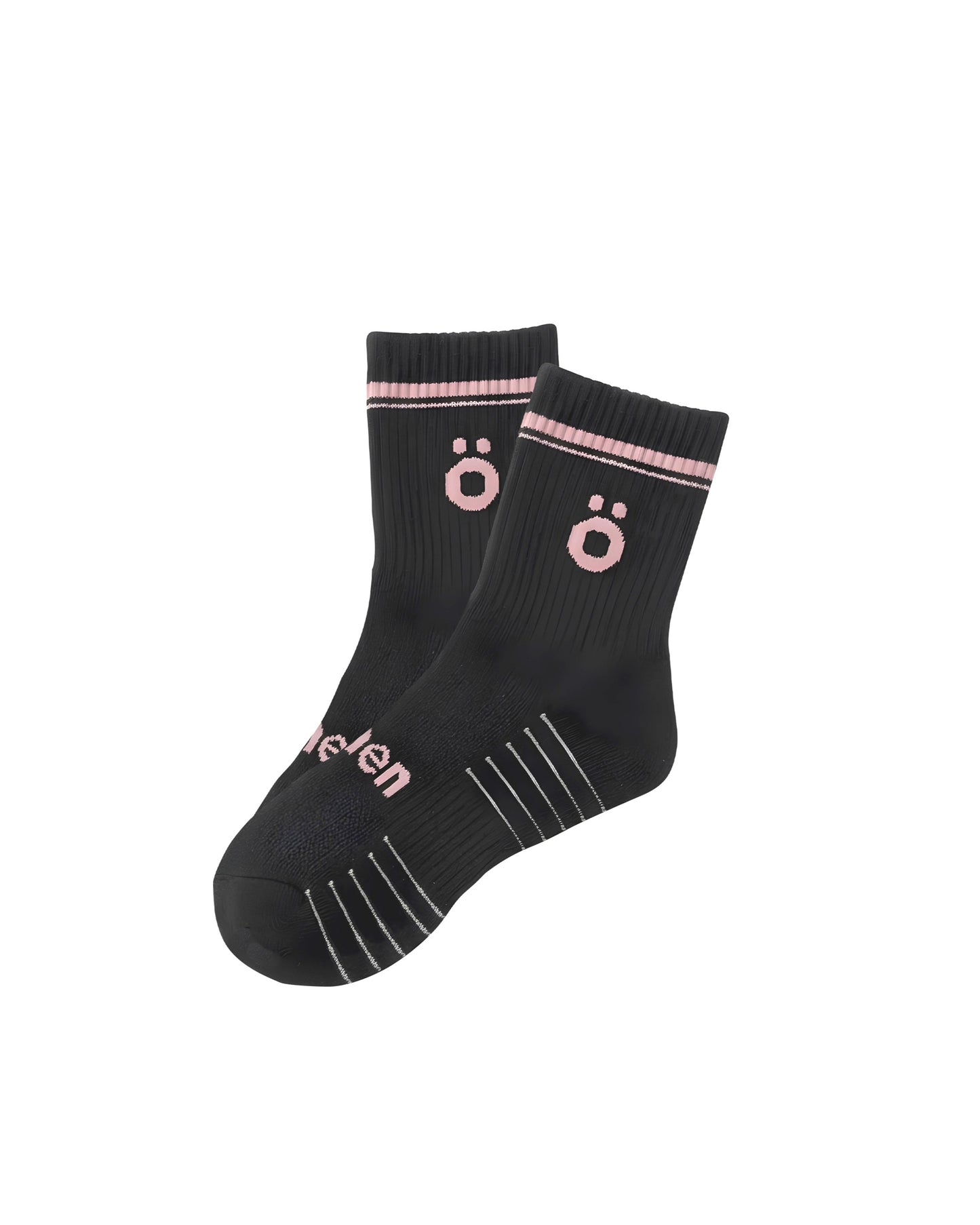 Black höhen merino wool socks for women with a sporty design, breathable and comfortable for gym and running