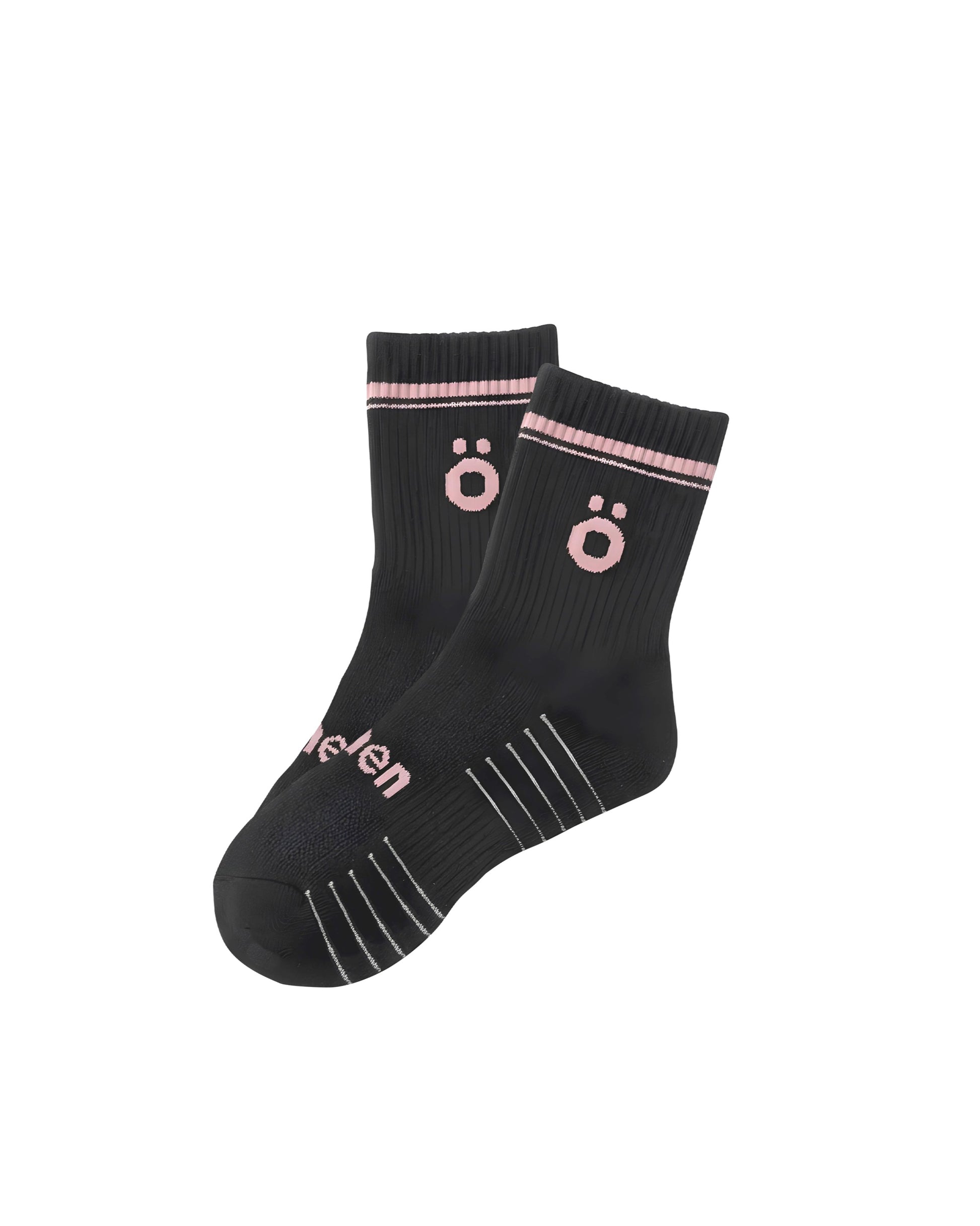 Black höhen merino wool socks for women with a sporty design, breathable and comfortable for gym and running