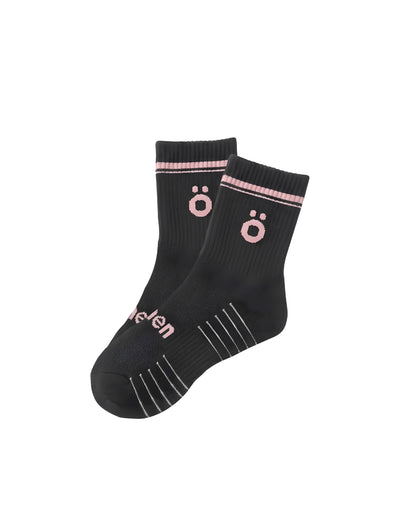 Black höhen merino wool socks for women with a sporty design, breathable and comfortable for gym and running
