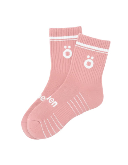 Pink höhen merino wool socks for women with a sporty design, breathable and comfortable for gym and running